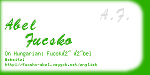 abel fucsko business card